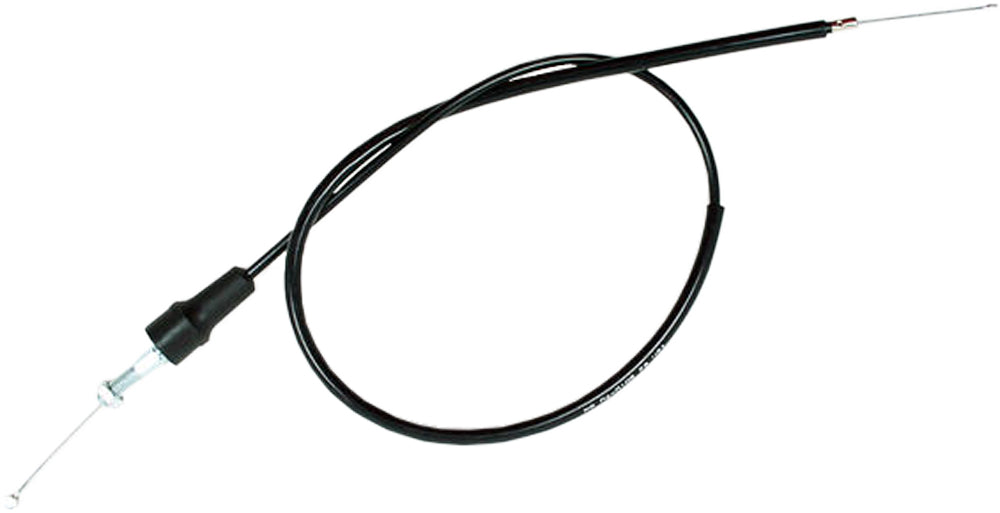 Motion Pro black vinyl throttle cable 70-4105 for motorcycle control lines, showing the flexible cable and fittings.