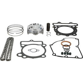Vertex top end piston kit for Suzuki 174-24123A, forged 76.95mm with 14.2:1 compression ratio, includes high-performance components.