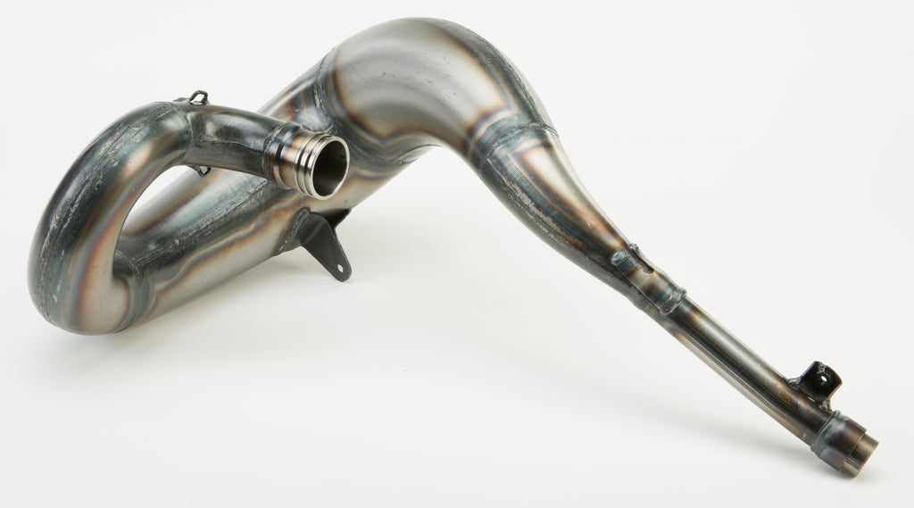 Pro Circuit Works exhaust pipe 792-0009 showing a sleek metal motorcycle exhaust with branding and mounting hardware.
