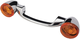 HardDrive chrome turnsignal light bar with amber lenses, designed for vehicle safety and visibility.