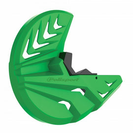 Polisport Plastics street disc and fork protector in black and green for bicycle, designed for durable bike protection.