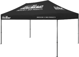 HardDrive 10x20 black canopy top with white logo, outdoor canopy cover for event or market use.