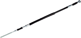 Motion Pro black vinyl foot brake cable for motorcycles, showcasing the durable cable with fittings and protective outer layer.