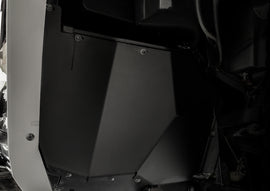 RIVAL POWERSPORTS USA footwell protection guard for off-road motorcycles, showing black durable material and mounting details.