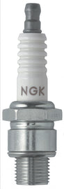 NGK Spark Plug #6431/10 2-BU8H showing the metal and ceramic components of the ignition spark plug.