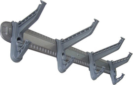 Super Clamp Super Hang-All 5-inch hook mounted on a wall, showcasing versatile mounting bracket for hanging tools or accessories.