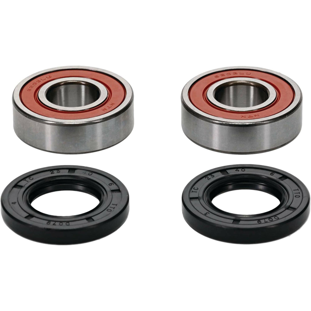 Pivot Works Drive Wheel Bearing Kit Premium 22-51210P with installed bearings and components on a clean work surface.