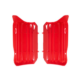 Polisport Plastics Radiator Louvers in Hon Red for motorcycle body, with vented design and sturdy plastic construction.