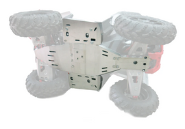 RIVAL POWERSPORTS USA alloy central skid plate guard for off-road vehicles, showing the sturdy metal construction and mounting points.