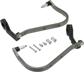 ZETA Adventure Armor Handguards for Honda CRF250, titanium finish, durable motorcycle hand protection with sturdy construction.