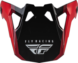 Fly Racing Formula Cp Rush helmet visor in black, red, and white colors, size MD-2X for motorcycle riding.