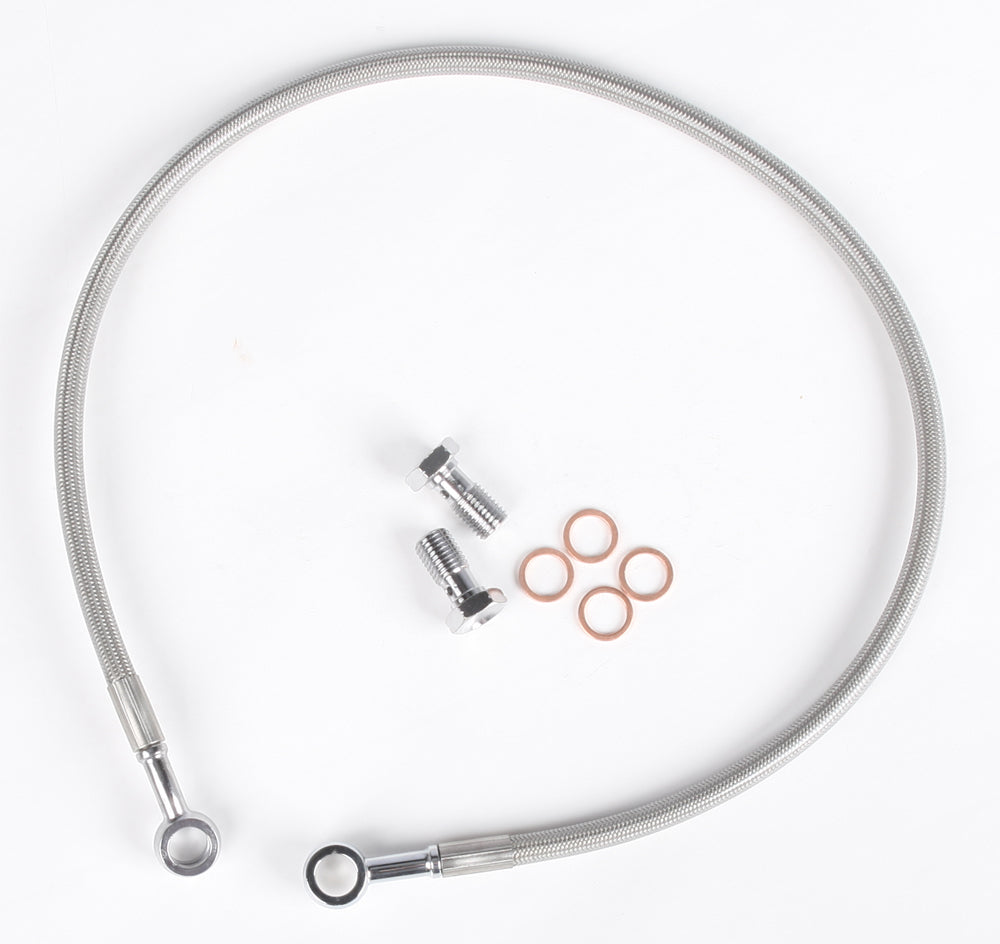 Streamline rear brake line for Yamaha Std 170-1290 motorcycle, showing metal fittings and flexible brake hose on a white background.
