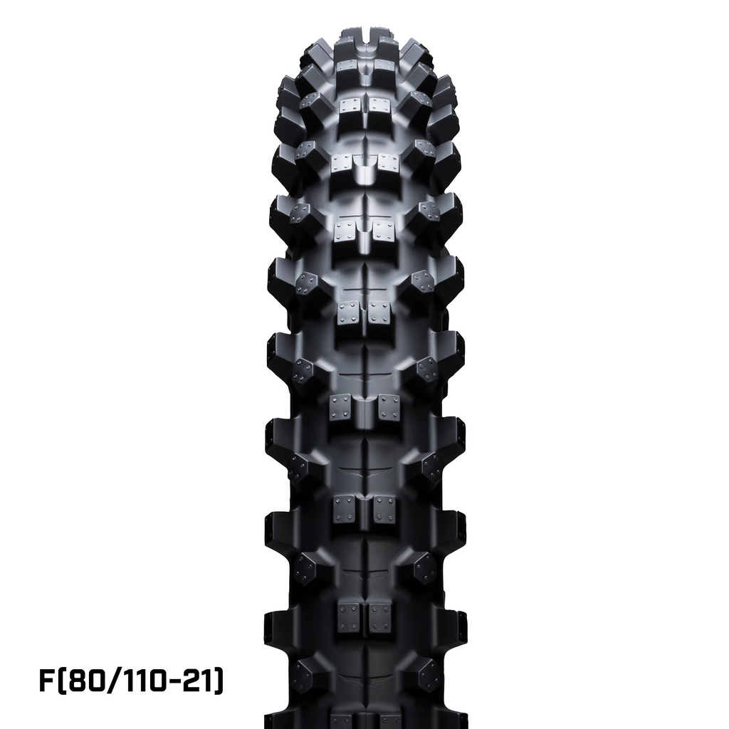 IRC Tire M5b Evo front tire 80/100-21 51M bias for motocross, shown in the image with tread pattern and sidewall detail.
