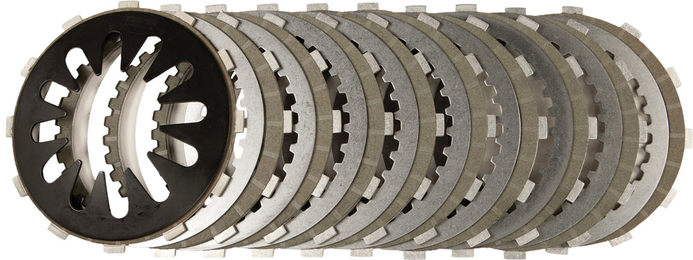 Energy One E1 clutch kit with friction plates and springs for 5/6-speed transmission, shown with clutch components.
