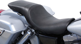 Danny Gray Lowist vinyl motorcycle seat for models 2006-2017, featuring sleek black design and comfortable padding.