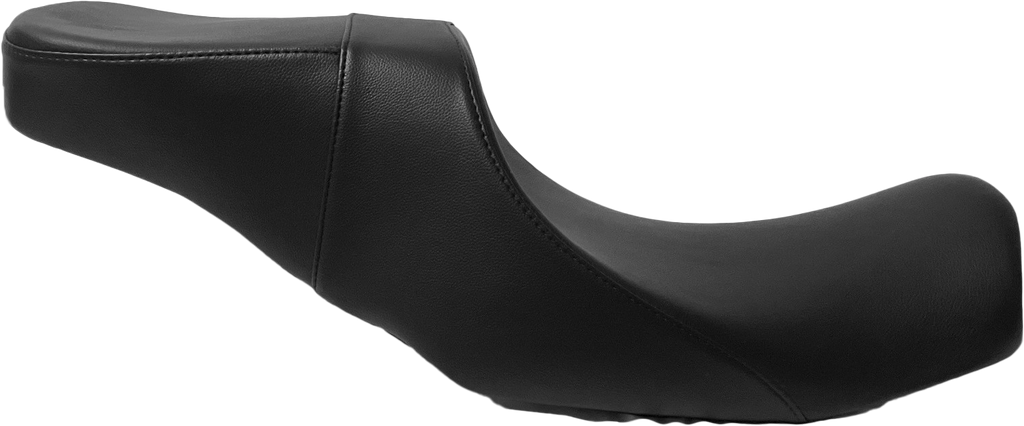 Danny Gray Weekday 2up leather motorcycle seat for FLHX and FLTRX models, featuring plain black leather and sleek design.