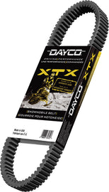 Dayco Xtx snowmobile drive belt 220-35032, durable rubber belt for optimal snowmobile performance, shown on the product.