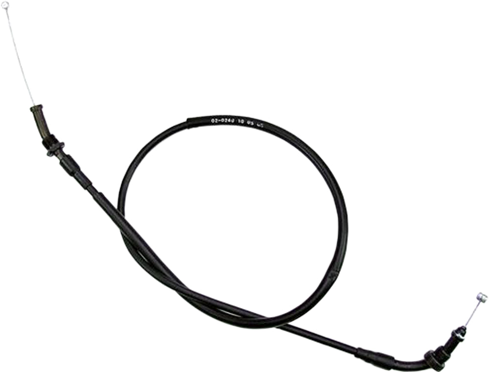 Motion Pro black vinyl throttle push cable for motorcycle control lines, showing the cable with protective black vinyl coating.