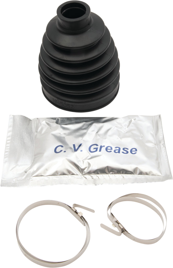 All Balls CV boot kit for drive shaft, featuring rubber boot and clamps, designed for vehicle CV joint protection.