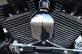 HardDrive Chrome horn cover for storage, featuring a sleek chrome finish and precise fit for enhanced motorcycle style.