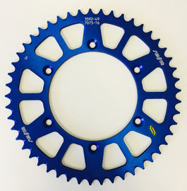 Sunstar aluminum rear sprocket 48-tooth for Yamaha YZ250, 520 chain, blue finish, durable motorcycle sprocket.