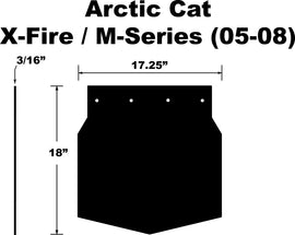 PDP Snowflap body for Arctic Cat M-Series/X-Fire 2005-2008, black snowmobile body panel with snowflake design.