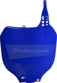 Blue Polisport Plastics number plate body for motorcycle, model 64-6588, showcasing the durable plastic construction.