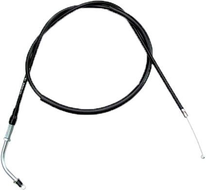 Motion Pro black vinyl throttle pull cable for motorcycle control lines, showing the cable with black coating and metal fittings.