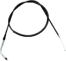 Load image into Gallery viewer, Motion Pro black vinyl throttle pull cable for motorcycle control lines, showing the cable with black coating and metal fittings.
