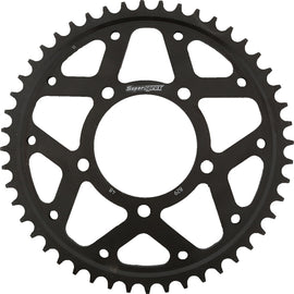 Supersprox steel 48-tooth rear sprocket for Suzuki GSX-R750 motorcycle, black finish, 530 chain size, model 106-82948.