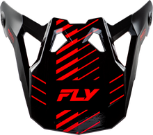 Load image into Gallery viewer, Fly Racing Formula Cp Slice visor in grey, red, and black for motorcycle helmets, designed for a secure fit and durable protection.