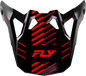 Fly Racing Formula Cp Slice visor in grey, red, and black for motorcycle helmets, designed for a secure fit and durable protection.
