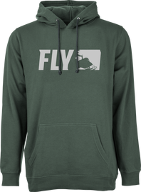 Fly Racing Fly Primary Hoodie in Alpine Green, small size, featuring a comfortable fit and stylish design.