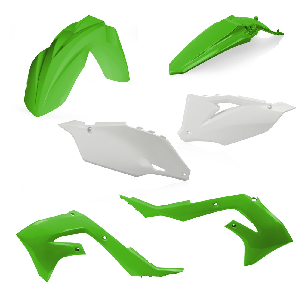 Acerbis plastic kit original 27362-86345 with various black plastic components for motorcycle or dirt bike repair.