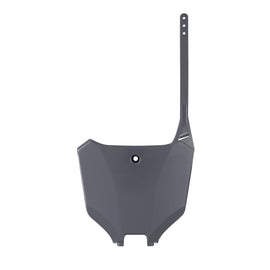 Polisport Plastics body number plate Hon 64-868064 with mounting holes, black and white design, on a neutral background.