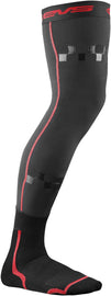 Black and red EVS Fusion socks for youth, featuring a comfortable fit and durable design, ideal for active sports and outdoor activities.