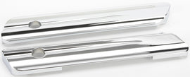 HardDrive luggage latch cover for Harley Flh/Flt 14-23 in chrome, model 820-55300, designed to protect and enhance the latch area.
