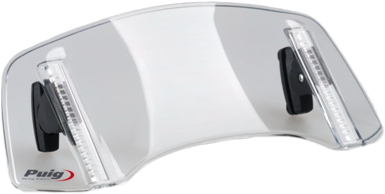 PUIG Multi-Adjustable Visor 2.0 fixed screw smoke windshield for motorcycles, measuring 300x130mm with brand logo visible