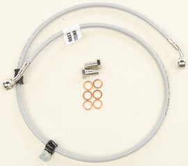 GALFER 2 line front brake line kit for motorcycles, featuring durable hoses and fittings for reliable braking performance.