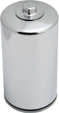 Load image into Gallery viewer, K&amp;N Chrome Oil Filter 56-0173C, a high-performance automotive oil filter with chrome finish, shown from an angled view.