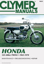 Charger l'image dans la galerie, Clymer repair manual for Honda 125-200cc twin engines, showing detailed illustrations and instructions for engine repairs.