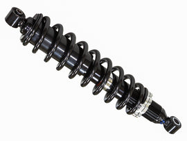 Bronco rear gas shock absorber with black metal cylinder and mounting brackets, designed for vehicle suspension.