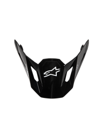 Black glossy Alpine Star Sm7 solid visor ECE06 with clear viewing surface, designed for motorcycle helmets.