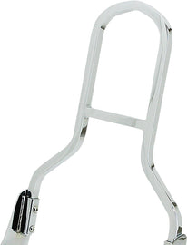 HardDrive chrome short sissy bar seat for Harley FXD Dwig 93-05 and Fxdb 09-up, motorcycle accessory with sleek chrome finish.
