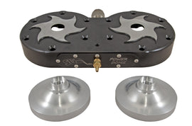 SLP Performance Power Dome Billet Head Set A/C for engine, featuring precision-machined components and polished metal finish.