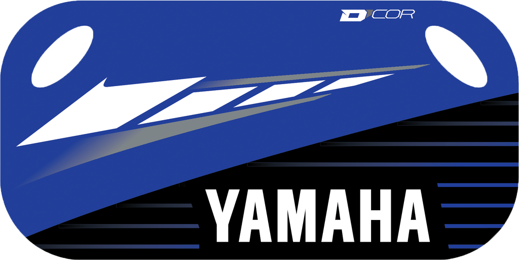 DCOR Yamaha pit board accessory with branded logo and digital display, designed for race or motorsport use.