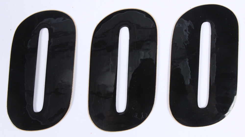 DCOR black number 0 graphics decals in a 4-inch size, shown as a 3-pack on a white background.