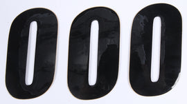 DCOR black number 0 graphics decals in a 4-inch size, shown as a 3-pack on a white background.