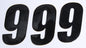 DCOR Number 9 black graphics decals, 4-inch size, set of three for vehicle or surface decoration.