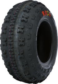 Maxxis Razr front tire 21x7-10 bias tire with tread pattern, designed for off-road vehicles and ATV use.